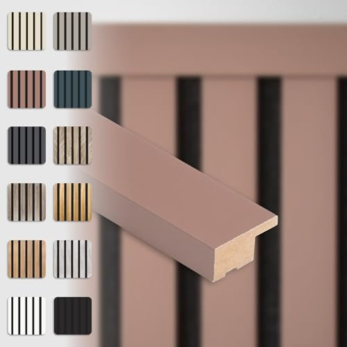 HEXIM Abschlussleiste 275x2,7cm passend für unsere Akustikpaneele - flexible Lamellenwand Holz MDF Wandpanelee Lamellenverkleidung Wandverkleidung (1 Abschlussleiste Mauve - APA03)