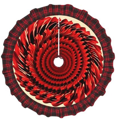 Gonna per albero di Natale a spirale con motivo floreale e vortice