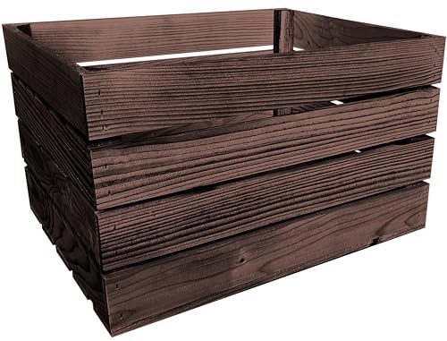 Lermowood Holzkisten Reg 50 x 40 x 30cm Palisander | Dekokisten aus Holz Massive Holzkiste Regalkiste Weinkiste