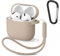 Silicone Case for AirPods 4 Case Cover 2024, Soft Silicone Cases, Protective Case Apple Airpods 4, Effective Impact and Scratch Protection, Protective Case with Carabiner (Milk tea)