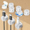 9 Stück Nearockle [2025 Neueste] Kabelhalter Selbstklebend, Drehbar Feder [Einhand-Bedienung] Kabelclips für Schreibtisch/Wand, Büro Cabel Organizer Kabeldurchführung für HDMI Ladekabel (Transparent)