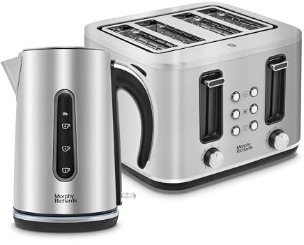 Morphy Richards Motive Kettle and Toaster Set (Brushed Steel)