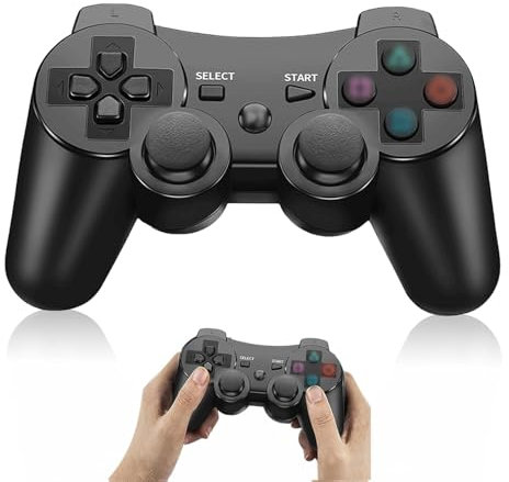 Funmo Wireless Joystick für PS3, Wireless Double Shock 6 Achsen Bluetooth Joystick Gamepad mit kostenlosem Ladekabel für PS3 Controller,Mobile Controller 