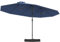 KOMFOTTEU Sombrilla Doble 451,5x264cm, Sombrilla de Jardín con Manivela y Base, Parasol Grande Rectangular con Altura 243 cm, Sombrilla con Protección UV para Patio, Terraza, Piscina (Azul)