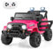 Maxmass 12V Kids Electric Ride on Car, Battery Powered Electric Vehicle with Remote Control, Lights, Music, Horn, Wireless Connection, Children Toy Car Off Road Truck for 3+ Years Old (Pink)