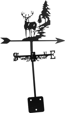 Geweih Wetterfahne für Garten und Hof aus Eisen, Schwarz