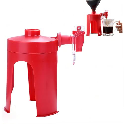 2 PCs 2 Liter Soda -Spender invertierter Soda -Flaschenspender kreativer automatischer Wasserhahn einfache Schalter für Getränke Küchenbar Home Party Drink Tool rot