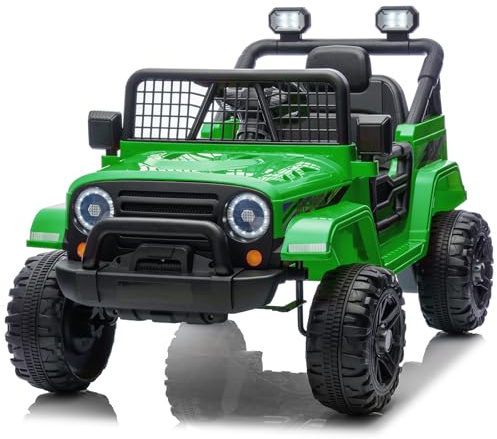 LALAHO Elektroauto für Kinder 12V Elektrofahrzeuge für Kinder mit 2,4 Ghz Fernbedienung (Grün)
