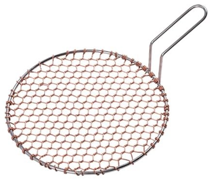 Kupfer-Grill-Grillwerkzeug, koreanischer Grill, Metall-Grillwerkzeug mit Griff für Partys, Versammlungen, Kochen, Haushalt, Gold, 24,5 cm