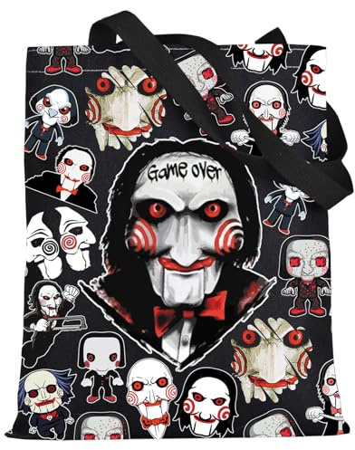 KEYCHIN Jigsaw Killer Tote Bag Puzzle Horror Fans Gifts Game Over Shoulder Bag Billy The Puppet Merch