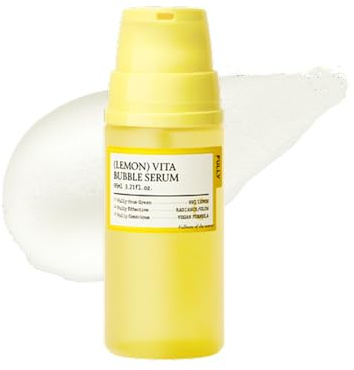 FULLY Lemon Vita Bubble Facial Serum, 69% Organic Jeju Lemon Water & Vitamin C, Instant Glow & Hydration, Niacinamide Glutathione For Radiance & Tone Refining, Vegan Korean Skincare, 3.21 Fl.Oz