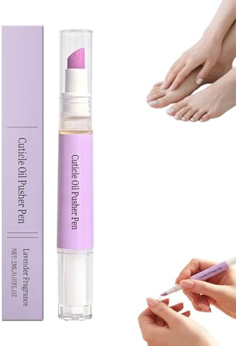 Cuticle Pusher Oil Pen Nail Care Oil Pen with Nourishing Vitamin E & Lavender Oil 3 in 1 Nail Care Stick Moisturizes & Strengthens Brighten Dry Cuticles Repairs Split and Cracked Nails(1pc)