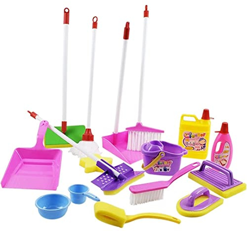Whyzsjnclg Kids Broom, Kids Cleaning Toy Household Cleaning Tools, Tools Spray Broom Mop Dust Pan Pretend Toy for Children 3 4 5 6 Children Easter for Daily Use