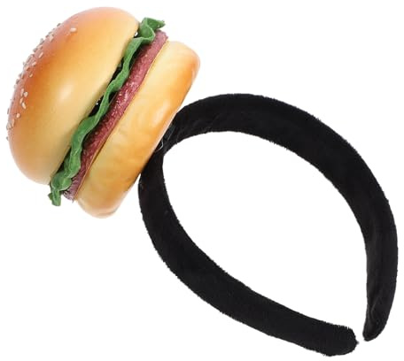 Ciieeo Bandeau Accessoire Amusant Cheveux Forme Hamburger en Éponge Léger pour à Thème ou Photos de Groupe pour Fête Costumée et Cosplay