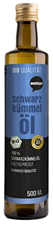 Wohltuer Bio Schwarzkümmelöl 500 ml - Schonend kaltgepresst & in Rohkostqualität - Besonders mild - Aus der Allgäuer Ölmühle