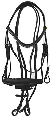 Rhinegold 0 Anatomic Cavesson Bridle with Reins-Extra Full-Havana Trense, Kaltblut/Warmblut extragroß