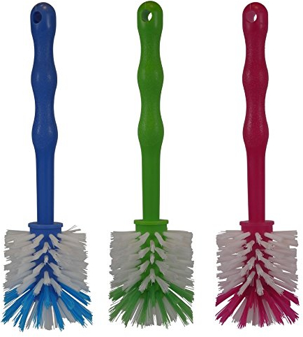 HG Verlag© ( 3 X im Set Mixtopf Spülbürste - ideal zum Reinigen von Mixtöpfen wie z.B. Thermomix Bürste TM6 TM5 TM31 sowie Mixtöpfen - (je 1 x in Blau/Grün/Pink)