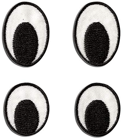 Catch the Patch Set Auge - (Größe: verschiedene Größen) Aufnäher, Bügelbilder, Aufbügler, Applikationen, Patches, Sticker zum Aufbügeln oder Aufnähen – für Kleidung, Taschen, Jacken