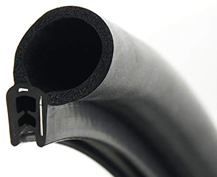 SMI-Dichtungsprofil DO28 für 2-3mm EPDM Moosgummi/Vollgummi mit Stahleinlage selbstklemmend ohne Kleber - Kantenschutz mit Dichtung oben, Kantenschutzdichtprofil für Auto, Kofferraum (1 m)