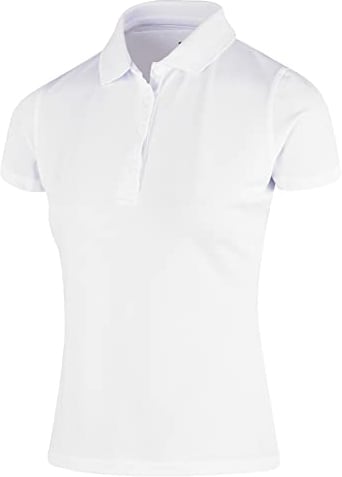 Island GREEN Womens Iglts1851 Ladies Essentials Stretch Breathable Micro Pique Golf Polo Shirt, White, 16 EU