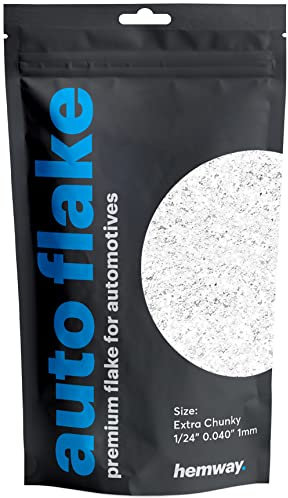 Hemway Premium Automotive Glitter Flake Paint Additive - White Iridescent | Extra Chunky Metal Flakes for Car, Truck, RV, Motorbike & Boat Decoration | Mix with Auto Paint | 100 g