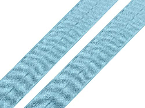 maDDma 1m Falzgummi 20mm Faltgummi elastisches Einfassband Schrägband Saumband Farbwahl, Farbe:Pastellblau