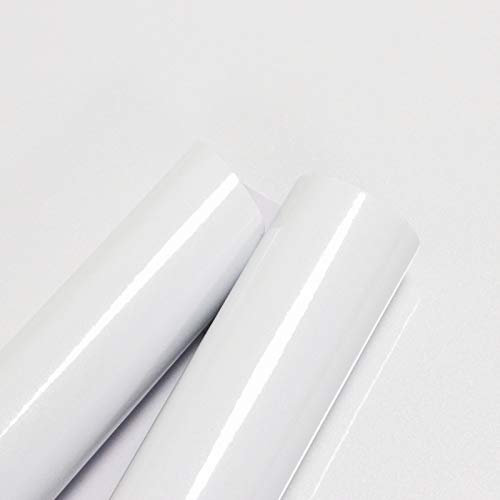 Toduso Glossy White Contact Paper for Countertops Removable Contact Paper White Peel and Stick Wallpaper Waterproof Easy to Clean Vinyl Roll Decorative Kitchen Cabinet Table Closet 15.7''x78.7''