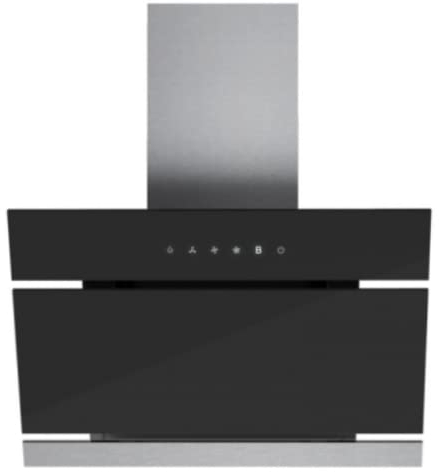 Aspes Campana Extractora Inclinada 90cm Cristal negro ACI1960N. Potencia 600m3/h, Tiro Doble, 3 Velocidades, Control Táctil, Filtro apto para Lavavajillas.