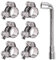 Glarks 6 fascette stringitubo con bullone a T da 20-22 mm, in acciaio inossidabile 304, resistenti, morsetti regolabili per tubi da 20 a 22 mm di diametro (20-22 mm)