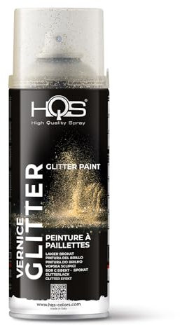 HQS High Quality Spray Bombe aérosol 400 ml de peinture Effet Paillettes, Or