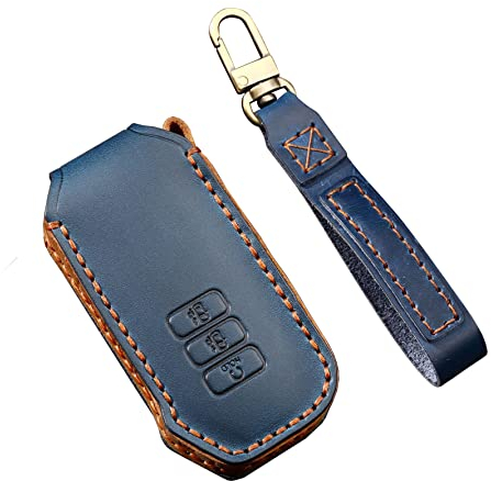 ontto Leder Autoschlüssel Hülle Cover Passt für Kia K5 DLS GT Line Sorento 4 MQ4 Sedona Carnaval MPV 2020 2021 2022 Schlüsselanhänger Schutzhülle Schlüsselcover Schlüsselbox 7 Tasten-Blau C