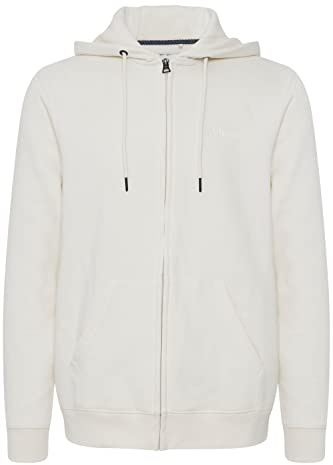 Blend BHDownton Herren Sweatjacke Kapuzenjacke Hoodie mit Kapuze und Reißverschluss, Farbe: Egret (110103), Größe: 2XL