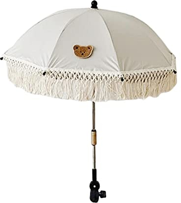 Harilla Faltbarer Kinderwagen-Sonnenschirm, mit Clip-Kinderwagen-Sonnenschutz, Verstellbarer Baby-Regenschirm, Bear
