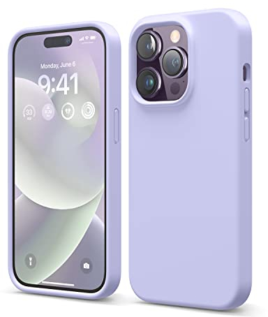 elago Liquid Silicone Case Kompatibel mit iPhone 14 Pro Hülle (6.1), Hochwertiges Silikon, Ganzkörperschutz - 4 Schichten stoßfeste Handyhülle, kratzfestes weiches Mikrofaserfutter (Violett)