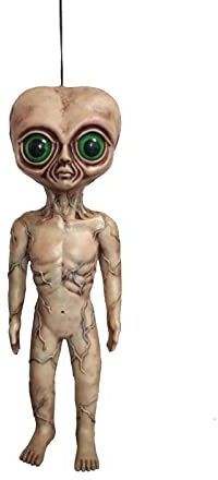 TPOne Halloween-Alien-Requisiten, 37 cm, hängende Alien-Dekoration, gruselige UFO-Airen-Puppe für Halloween, Weihnachten, Geburtstagsdekoration