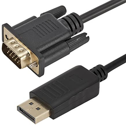 IXEVER Cable DisplayPort a VGA 1080P 1,8M, Cable Pantalla Ordenador, Cable para Proyector
