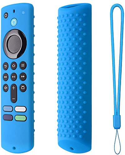 2022 Fernbedienungshülle kompatibel für Fire TV Stick (3. Generation) dritte Generation, Fernbedienungsschutzhülle Silikon staubdichter Hüllenschutz mit Lanyard (himmelblau)