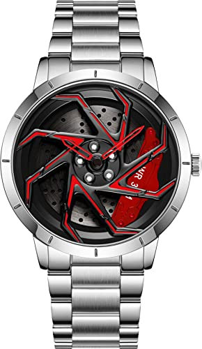 findtime Flegenuhr Herren Uhren Analog Quarz Armbanduhr mit Edelstahl Armband Motorsport Flege Herrenuhr Designer Uhr Männer 3ATM Wasserdicht Luxus Mode Herren Uhren