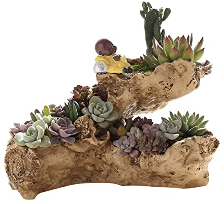 YARNOW Pflanzentöpfe Pflanztöpfe Für Zimmerpflanzen Zimmerpflanzer Harz Sukkulententöpfe Pflanzentopf Skulptur Baumwurzel Dekoration Topfpflanze Blumentopf Dekorieren Sukkulenten