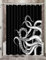 Octopus Decor Camper RV Duschvorhang für Reiseanhänger Badezimmer, lustig, schwarz und weiß, klein, schmal, kürzer, Stoff, Duschvorhänge, Set, Happy Camp Outdoor Decor Zubehör mit Haken 47 x 64 cm