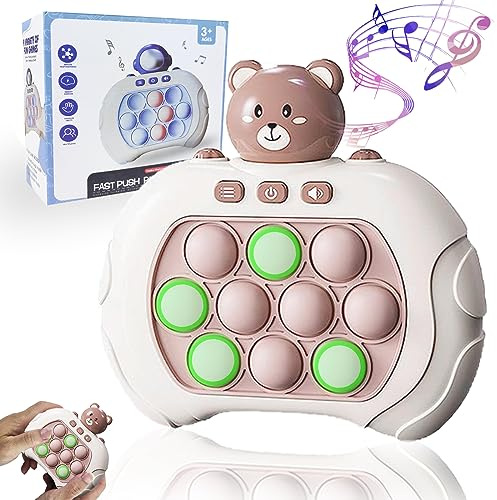 Schnelle Push Blasen Spielkonsole|quick push ,push Spiel,Button Puzzle Pop Light up Spiel,pop it Puzzle Game Machine,Hand Eye Koordinierungsspiel (Bear)