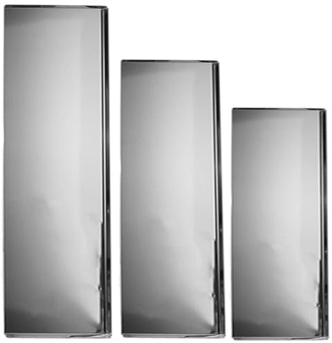 Vassoio da Banco per Pasticceria Bordo Chiuso in Acciaio Inox teglia Gastronomia rosticceria Contenitore espositore rettangolare-35x20 cm