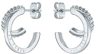 Ted Baker Helias Double Hoop Kristall Ohrringe (Silberton/Kristall)