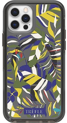 OtterBox iPhone 12 and iPhone 12 Pro Symmetry Series+ Case - Paradise Print (Black), Ultra-Sleek, Snaps to MagSafe, Raised Edges Protect Camera & Screen