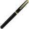 オート OHTO FF01 Gold Parts Model Fountain Pen, Schmidt Iridium Gilded Nib, Aluminum Barrel with Gold-Plated Brass Components, Black Lacquer Finish, Includes 2 FCR-6 Black Ink Cartridges, FF01-GBK