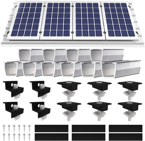 solarmodul halterung,befestigung solarmodul,pv modul halterung,solarmodul halterung flachdach,photovoltaik befestigung auf bitumen,montageset für 4 PV Module