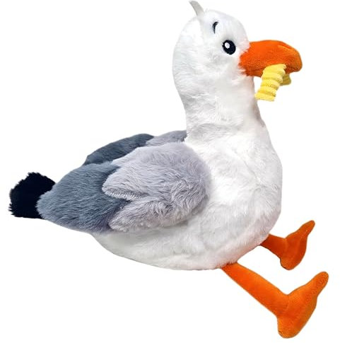 Deluxe Paws Möwe mit Pommes im Mund, 24 cm großes Plüschtier