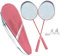 Badmintonschläger-Set, Leichte Badmintonschläger mit Federbällen für Erwachsene und Jugendliche (PINK)