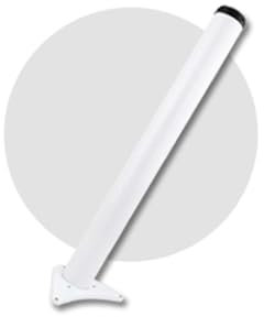 1 pièces Pieds de table Pieds d'armoire en métal,Acier inoxydable, Hauteur réglable 0-3cm pour Meuble TV, Tiroirs, Table de Chevet Avec Vis (85cm,White)