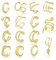 15Pcs Ear Cuff Clip on Earrings Women, Ear Cuff No Piercing Gold Cartilage Helix Wrap Fake Piercings Fashion Snake Earrings Girls Clip on Earring No Pierced